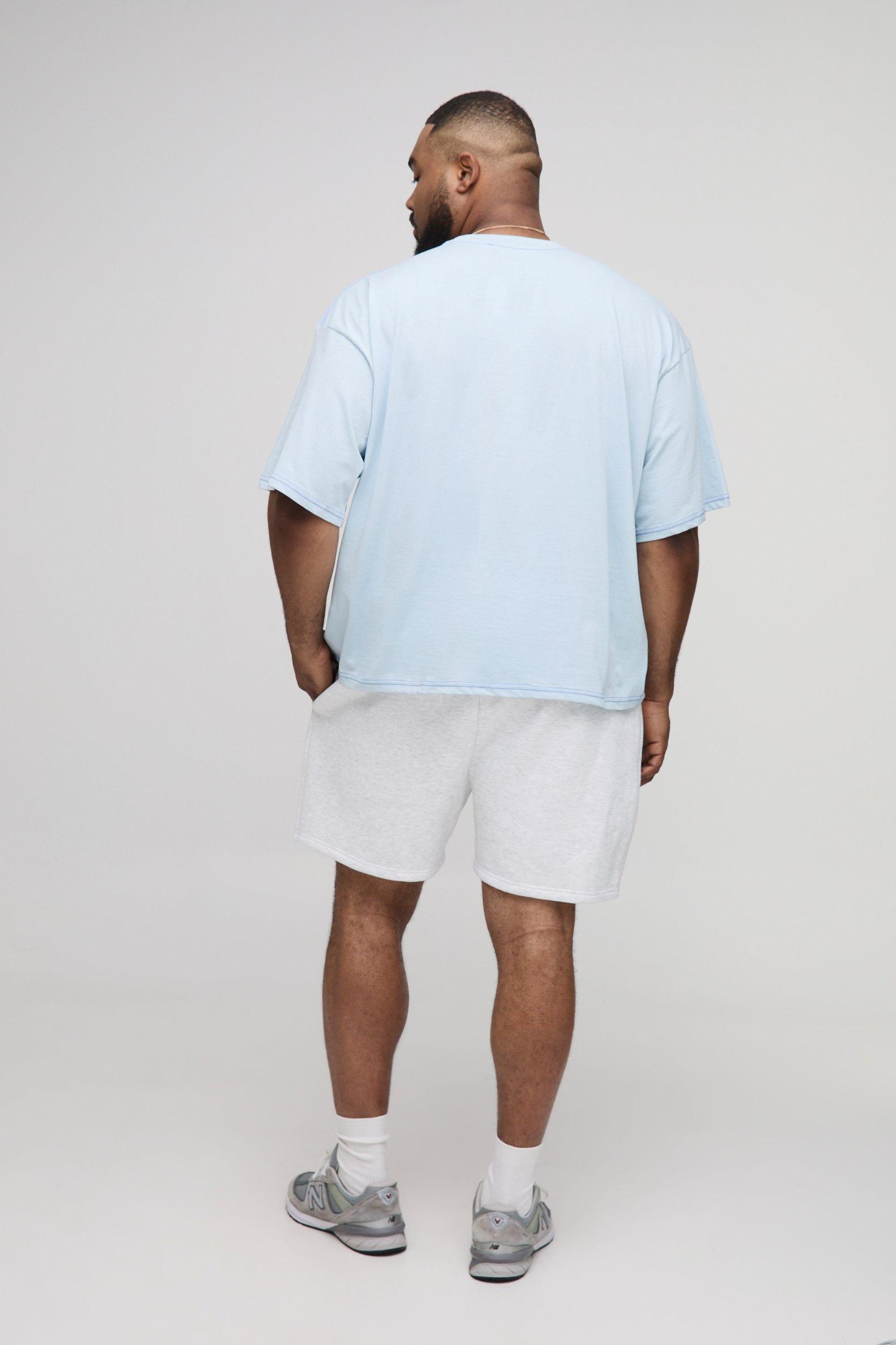 Plus Oversized Boxy Official Contrast Stitch T-Shirt | boohooMAN USA Product Image