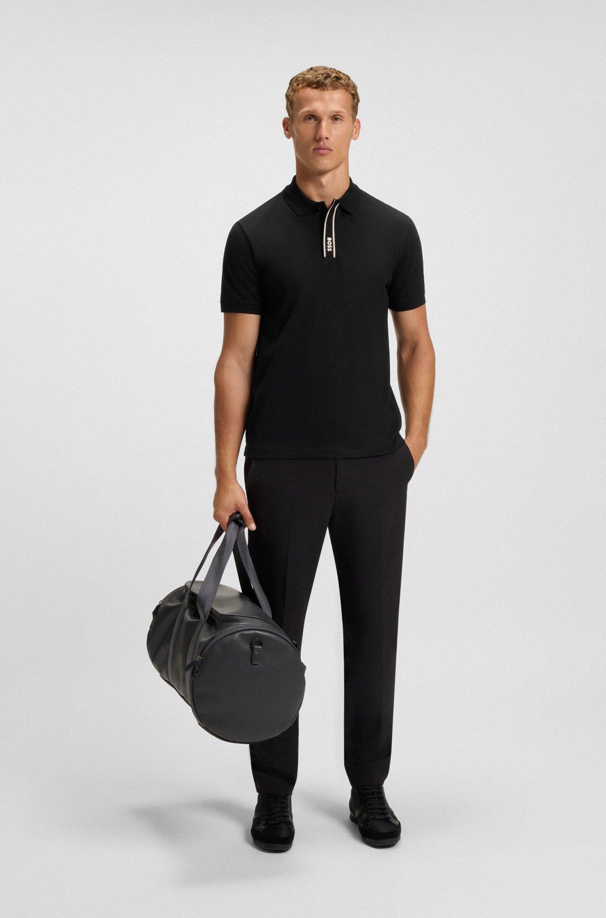 Paddy polo shirt with striped placket and logo Product Image