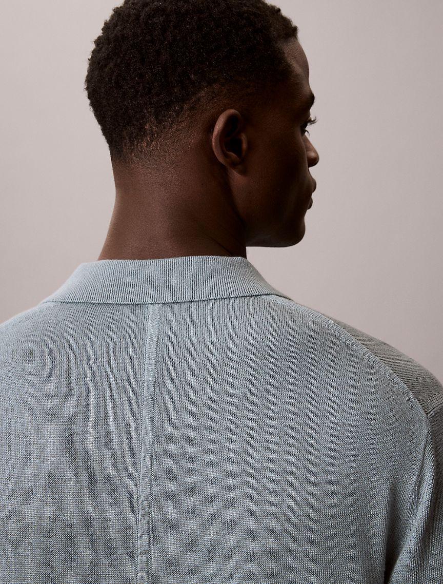 Linen Blend Polo Sweater Product Image
