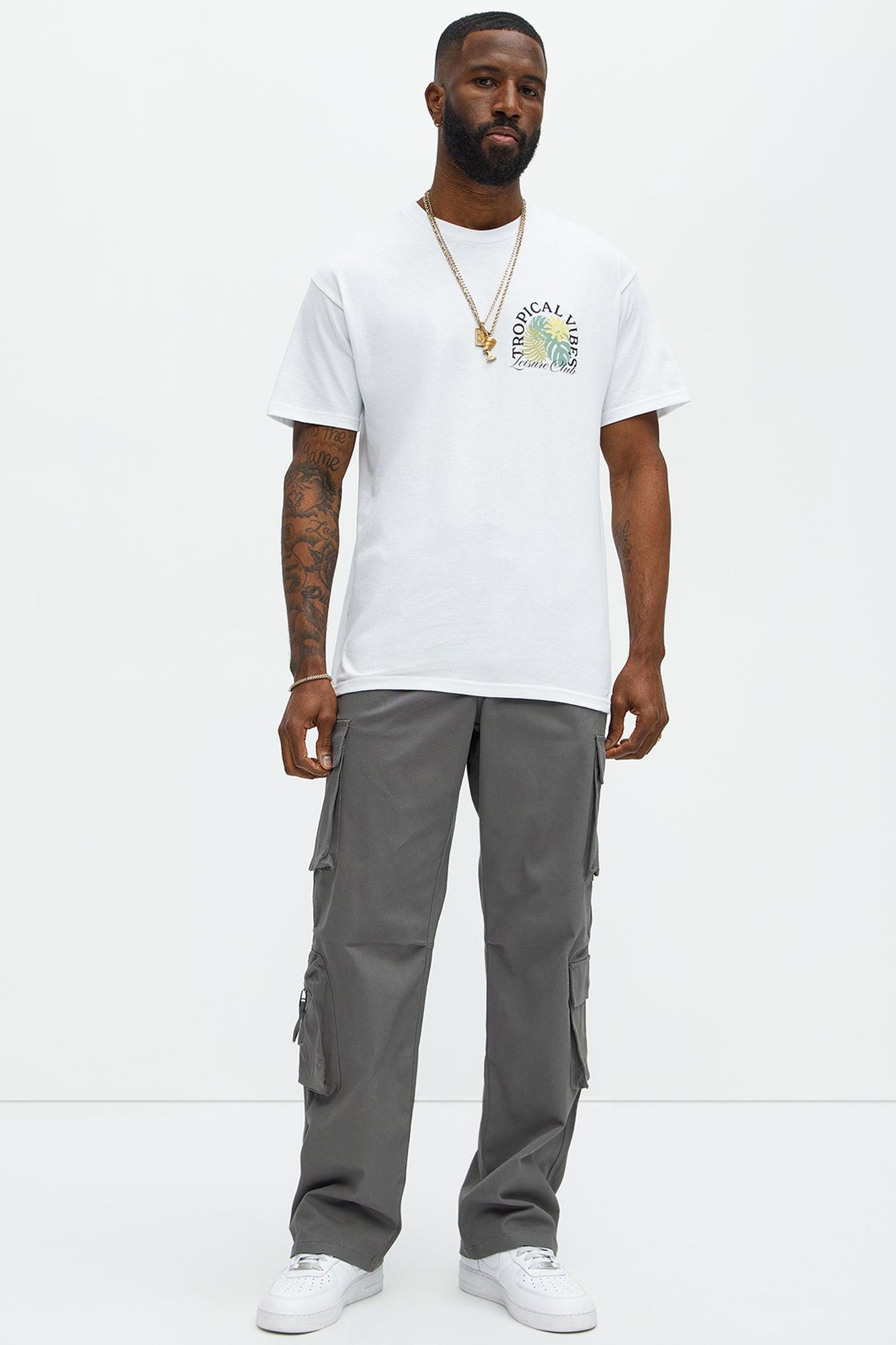 Tropical Vibes Short Sleeve Tee - White Product Image