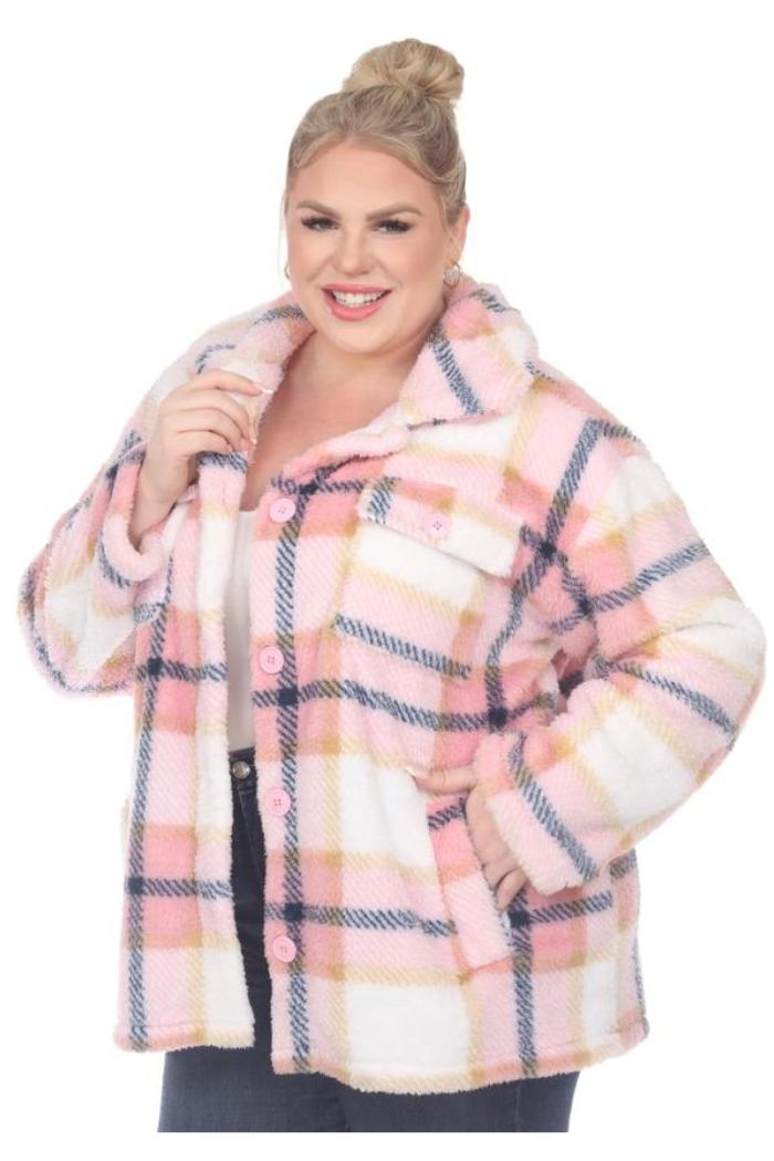 Plus Size Plaid Shacket Product Image