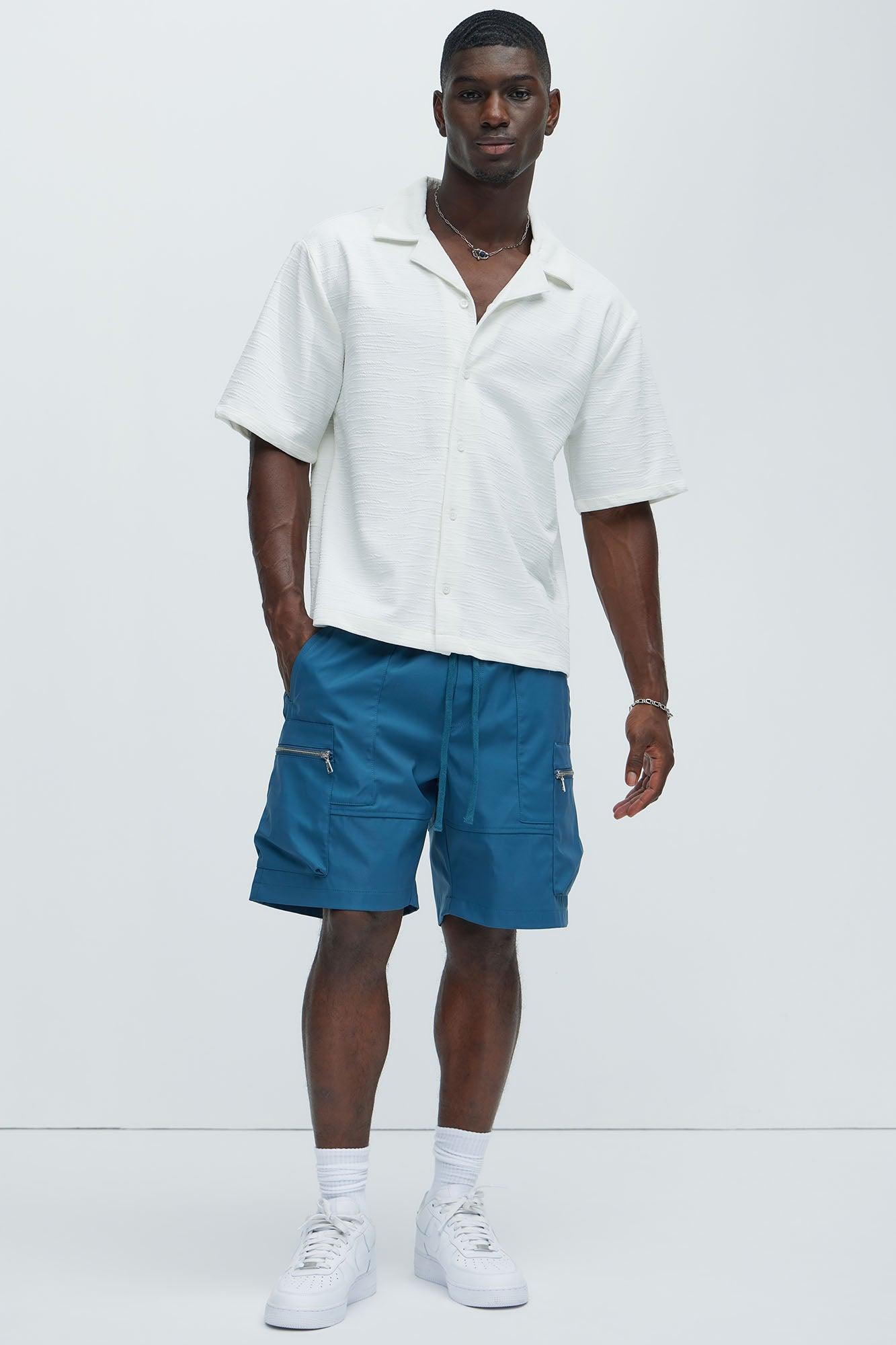 Maxey Cargo Shorts - Blue Product Image