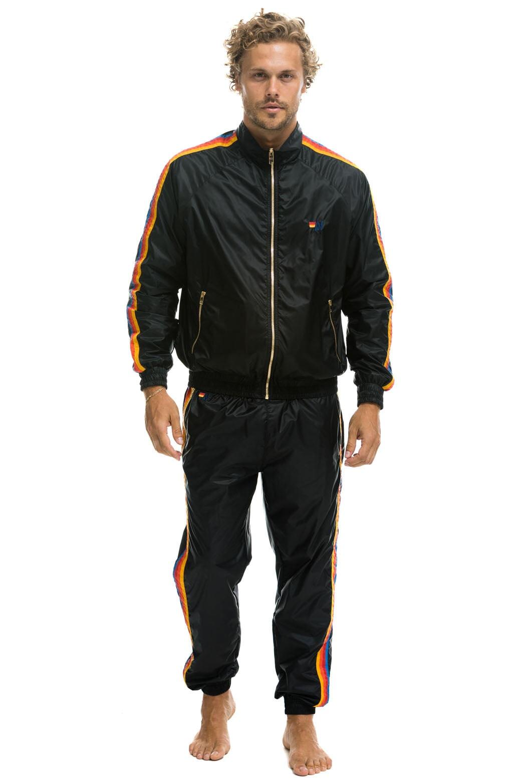 MEN'S 4 STRIPE WIND PANT - BLACK Male Product Image