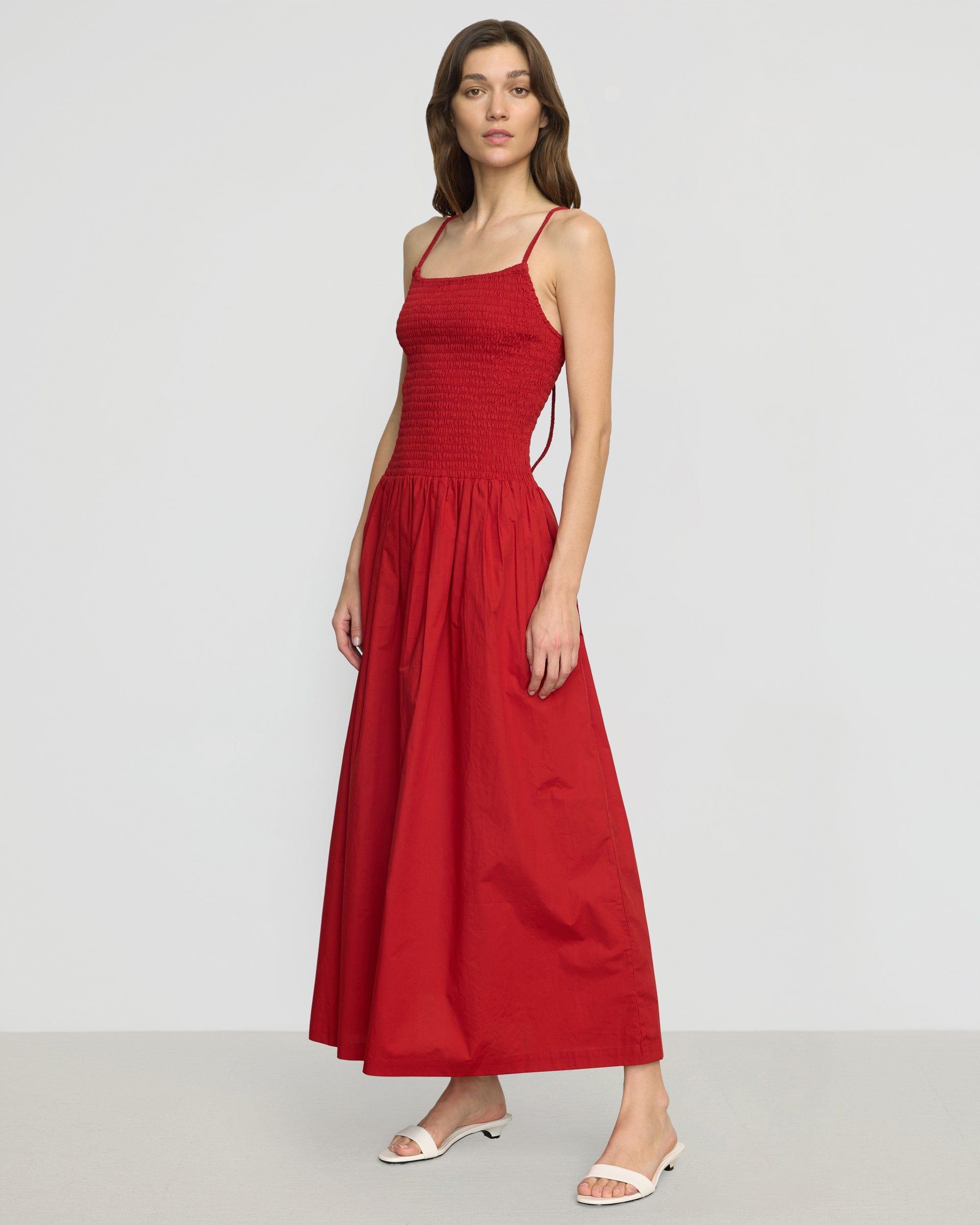 Venus Smocked Organic Cotton Midi Dress Product Image