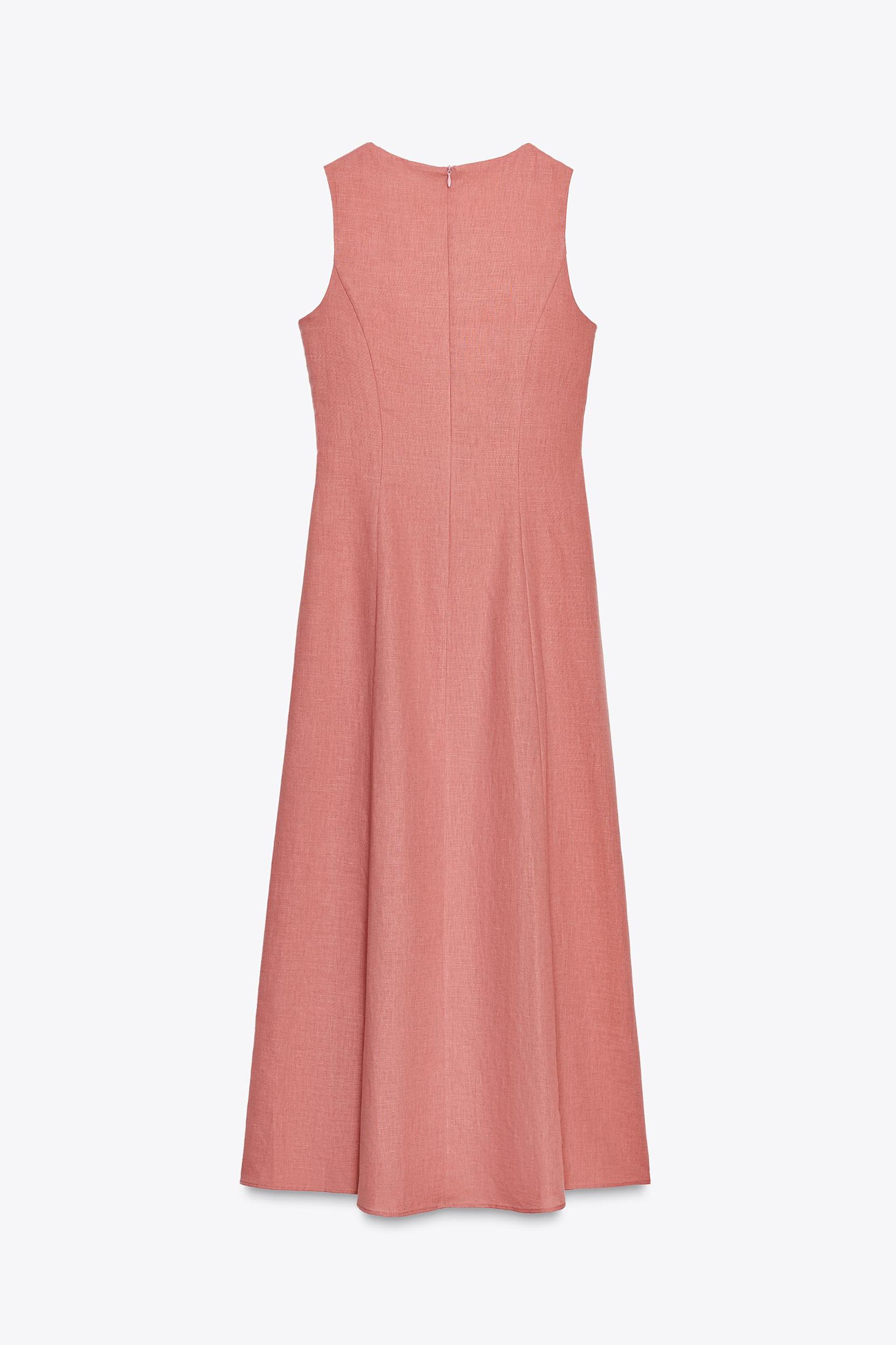 LINEN MIDI DRESS Product Image