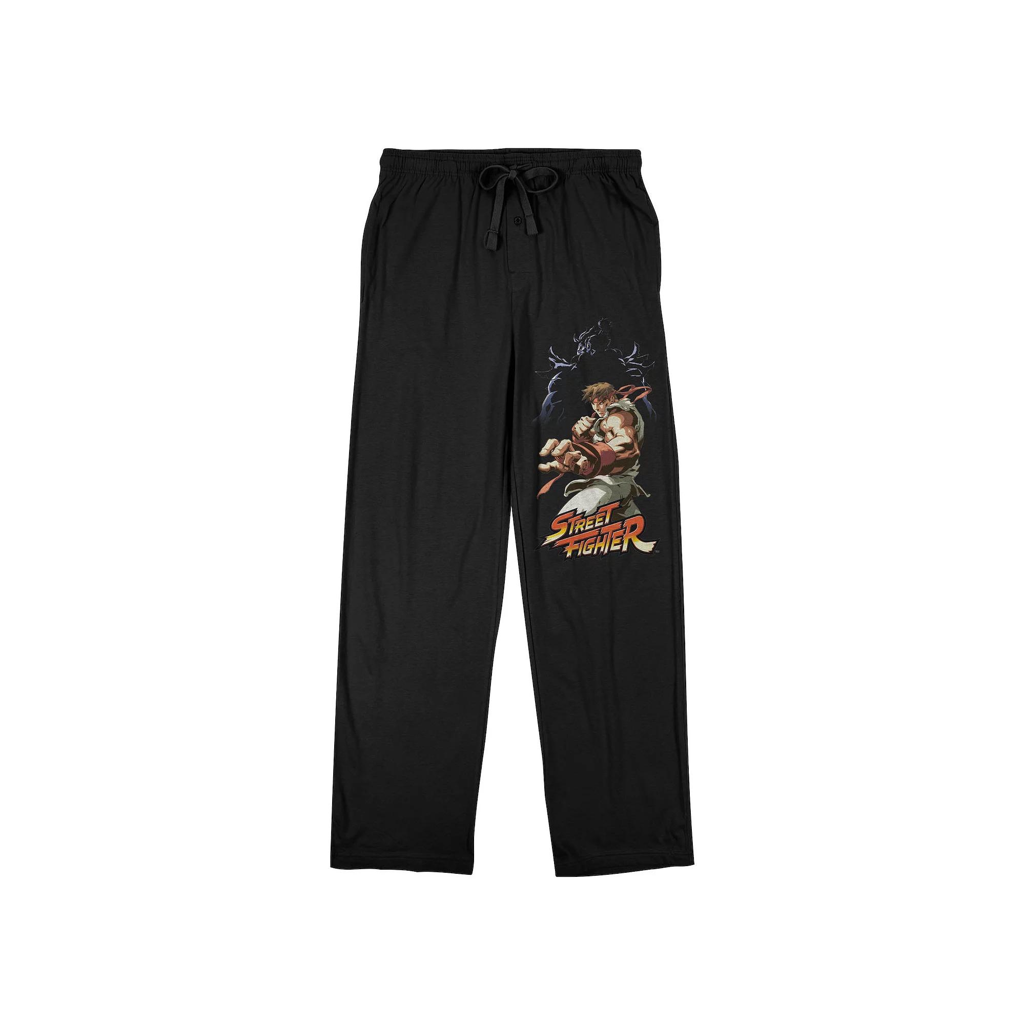 Men's Street Fighter Ryu Sleep Pants, Size: Medium, Black Product Image
