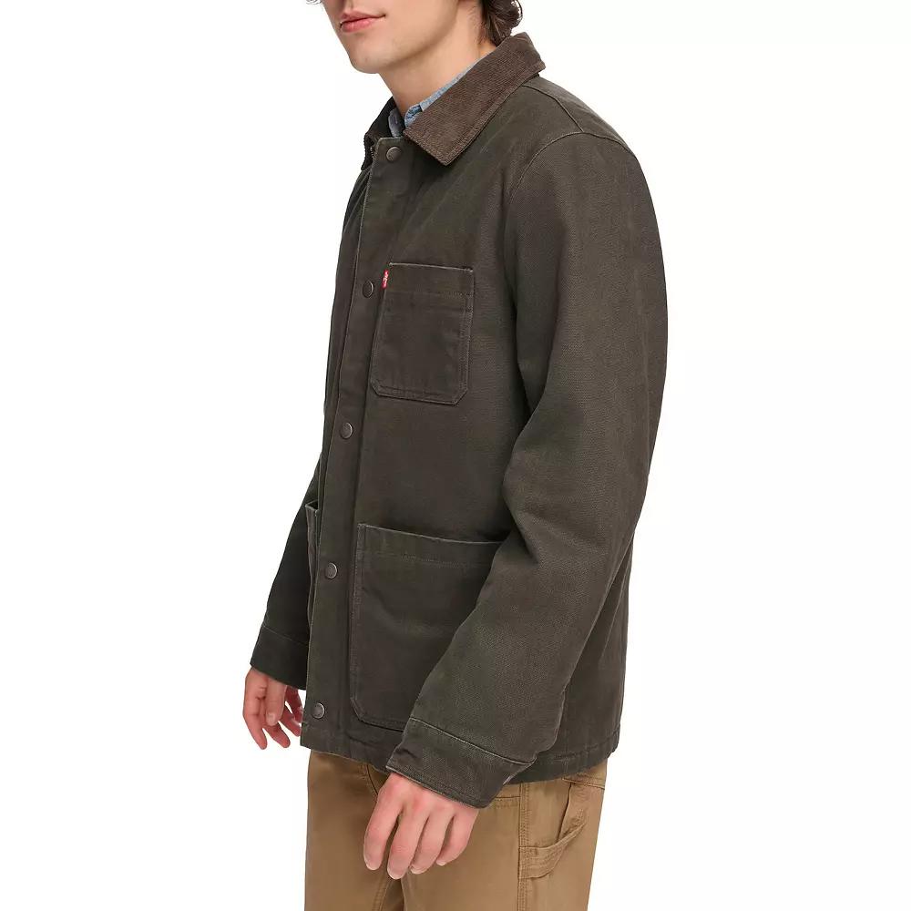 Men's Levi's® Button Trucker Jacket with Corduroy Collar, Size: Medium, Green Product Image