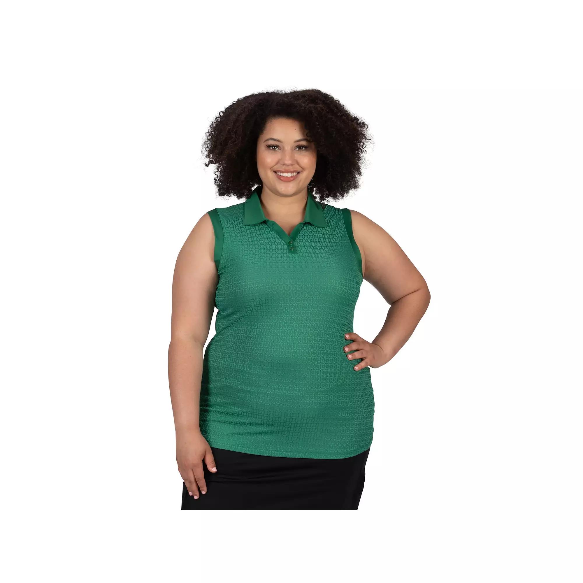 Plus Size Nancy Lopez Journey Sleeveless Polo, Women's, Size: 1XL, Green Product Image