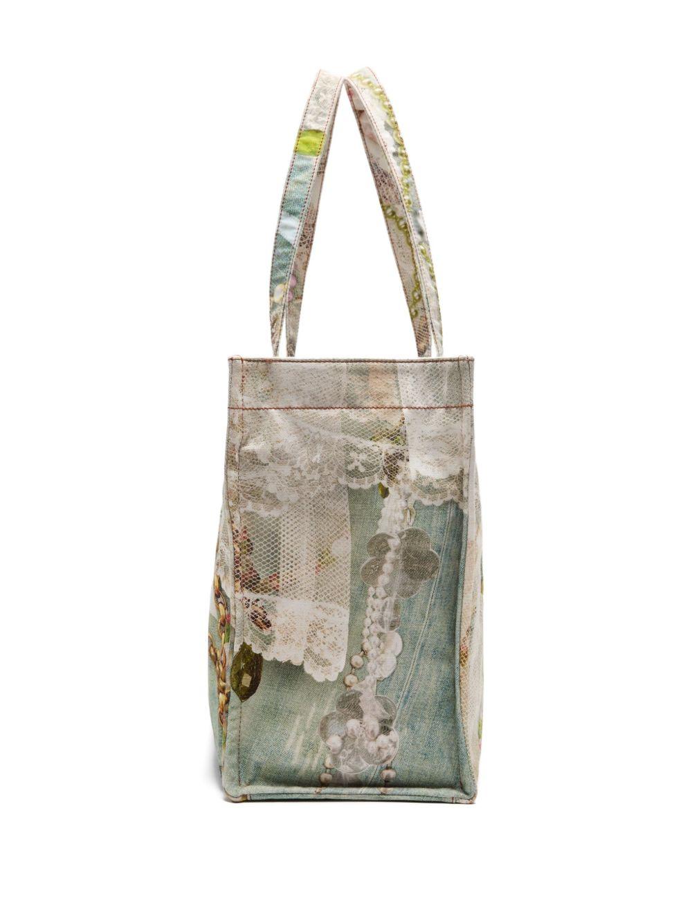 lace-trimmed printed tote bag Product Image