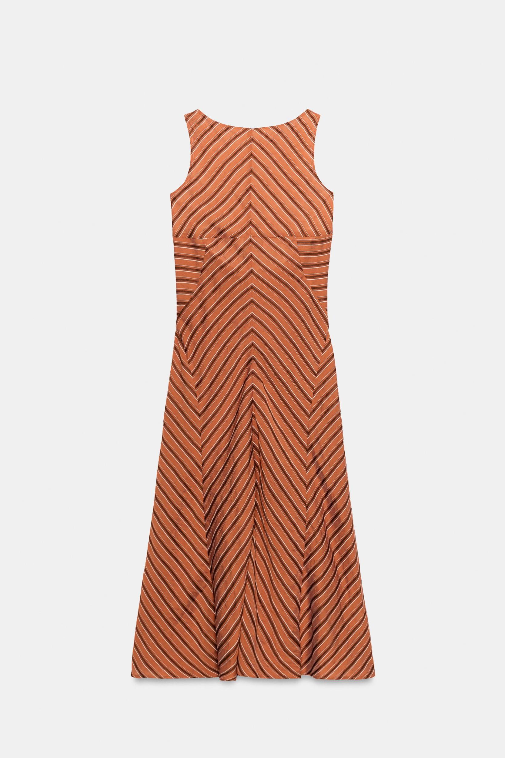STRIPED OPEN BACK MIDI DRESS Product Image