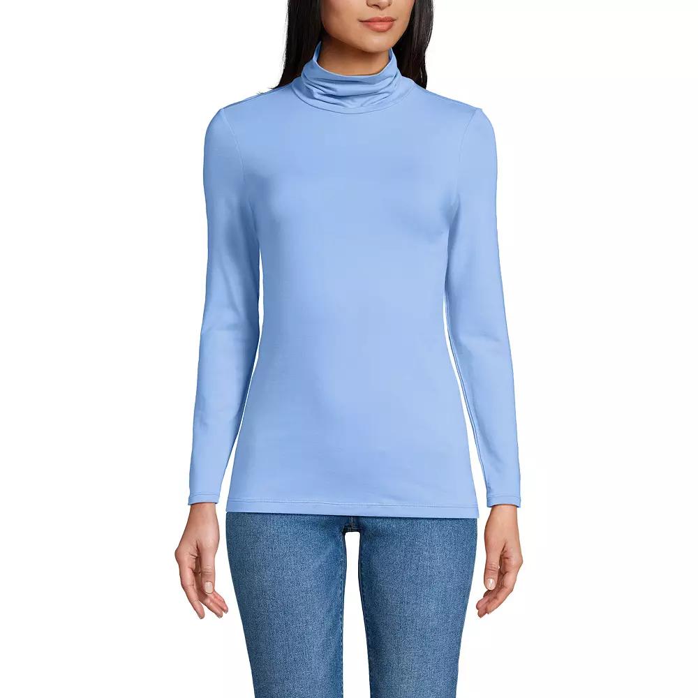 Women's Lands' End Lightweight Fitted Turtleneck,  Product Image