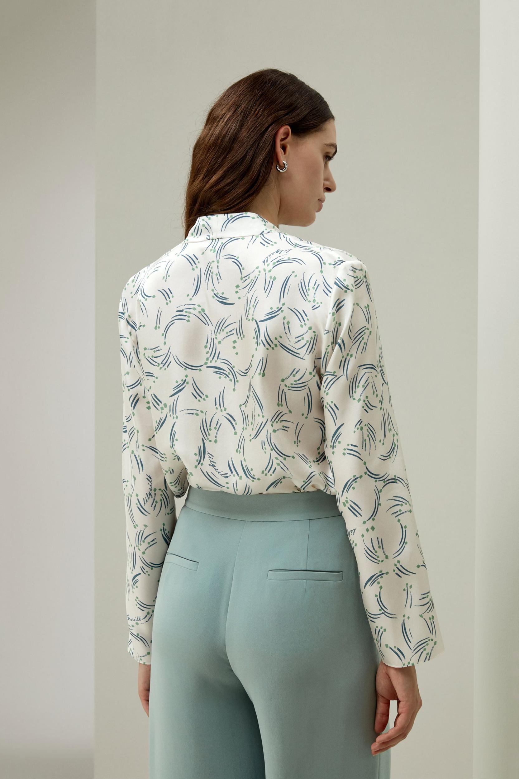 Abstract Botanical Print Shirt Product Image