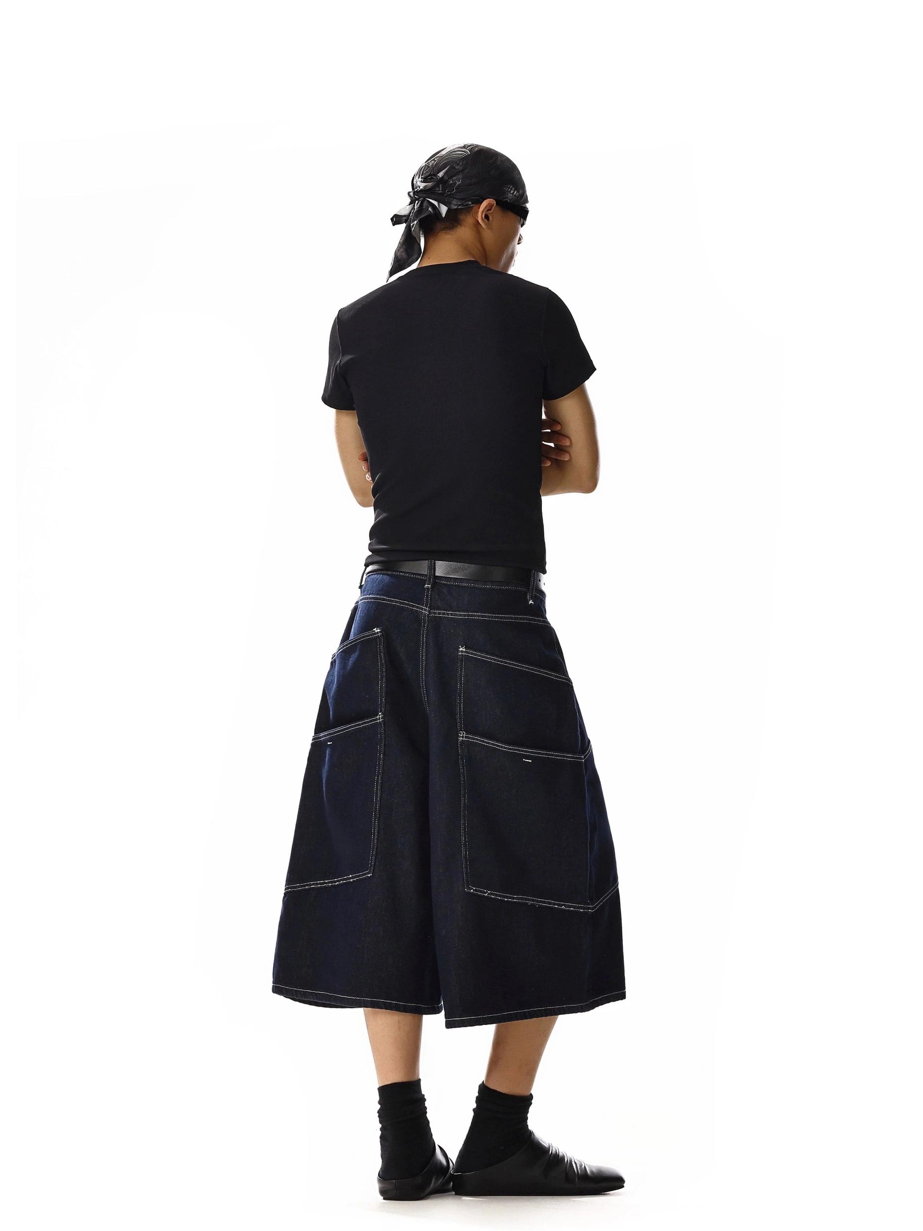 RT No. 18250 BLUE UTILITY WIDE SHORTS Product Image