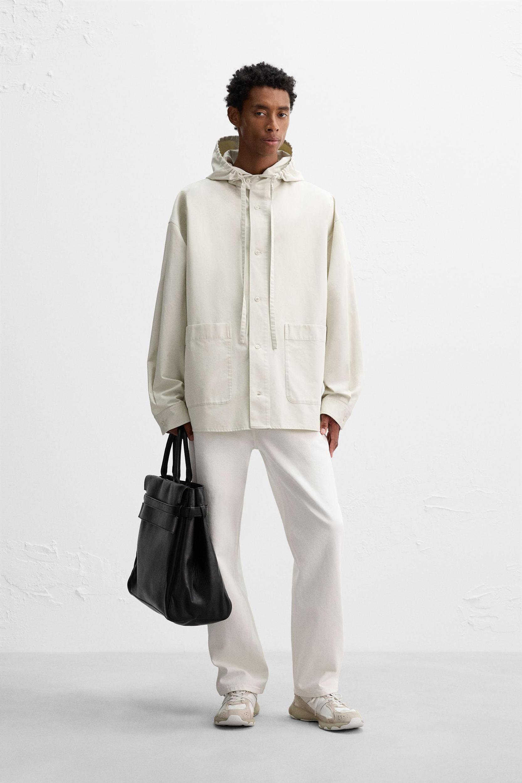 OVERSIZED FIT HOODED OVERSHIRT Product Image