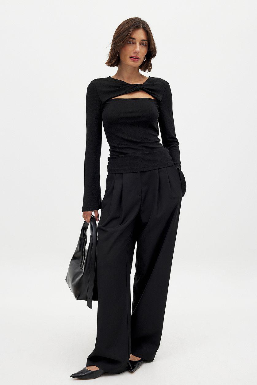 Glitter Twist Top Black Product Image