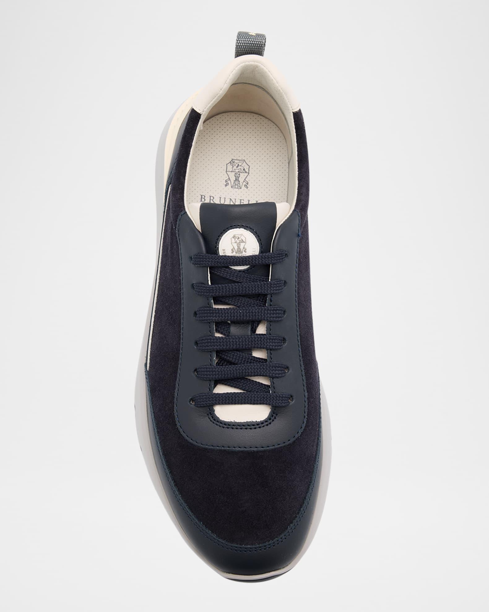 Men's Suede and Leather Runner Sneakers Product Image