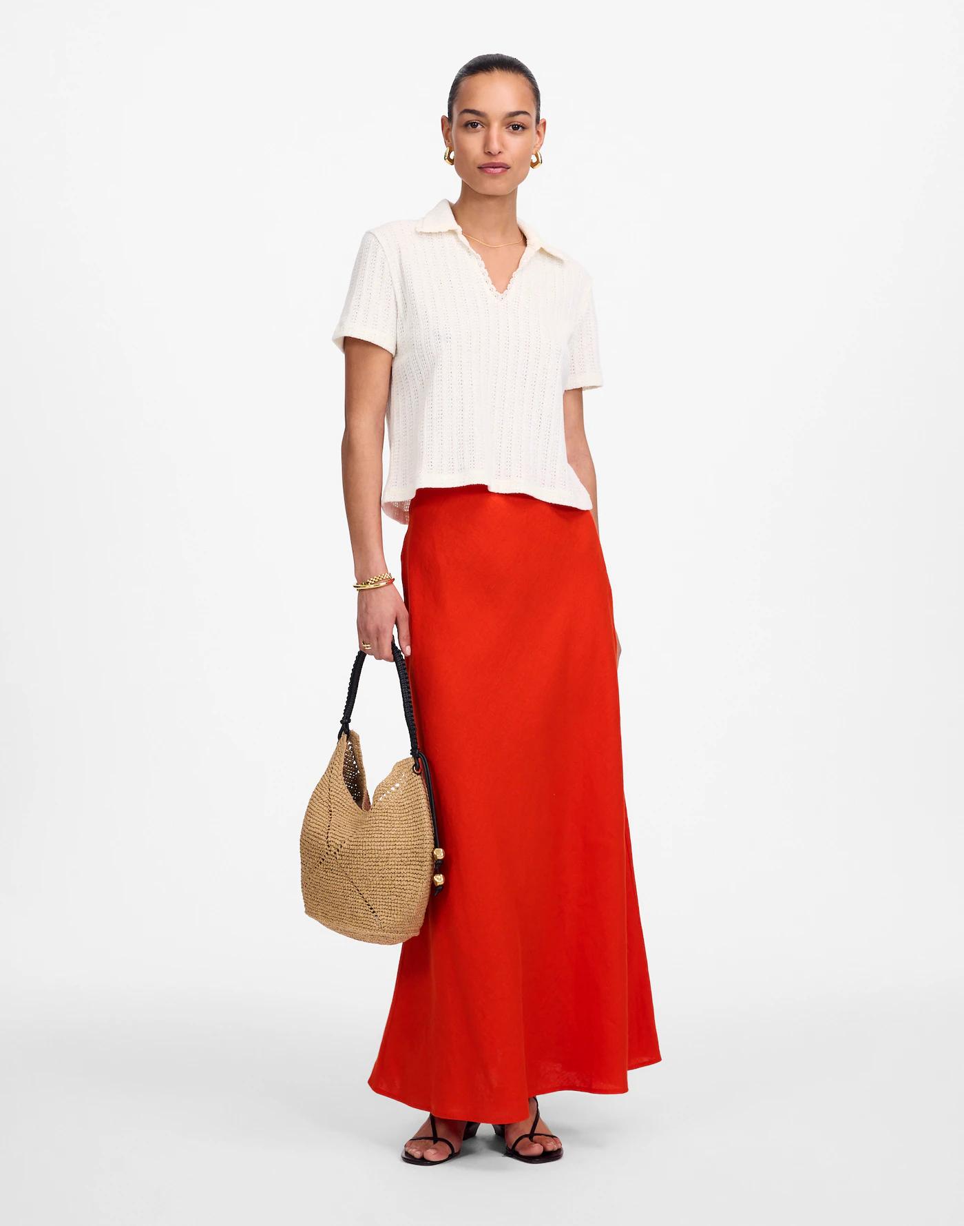 Linen Maxi Slip Skirt Product Image