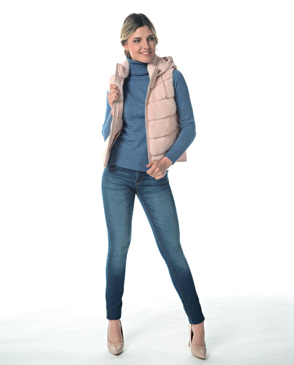 Hooded Mink Vest Product Image