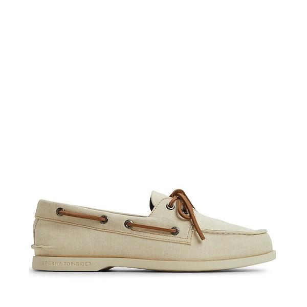 Mens Sperry Top-Sider Authentic Original™ 2-Eye Boat Shoe - Cream Product Image