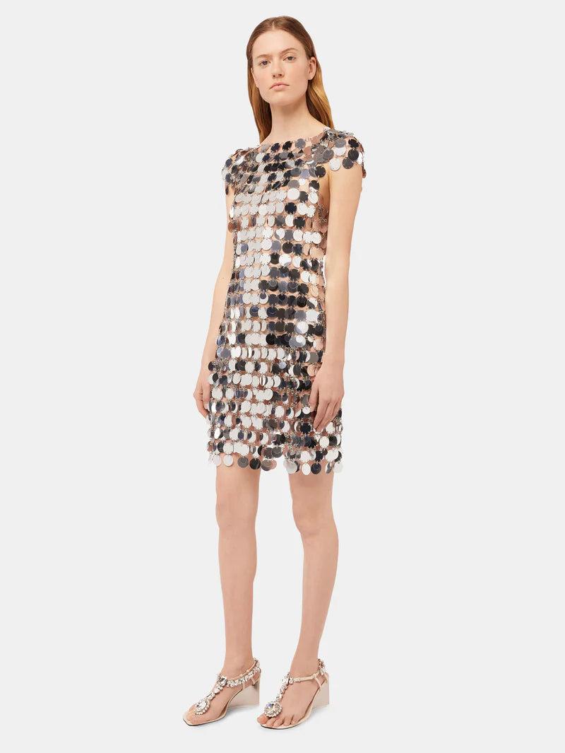 The iconic Silver sparkle discs dress Product Image
