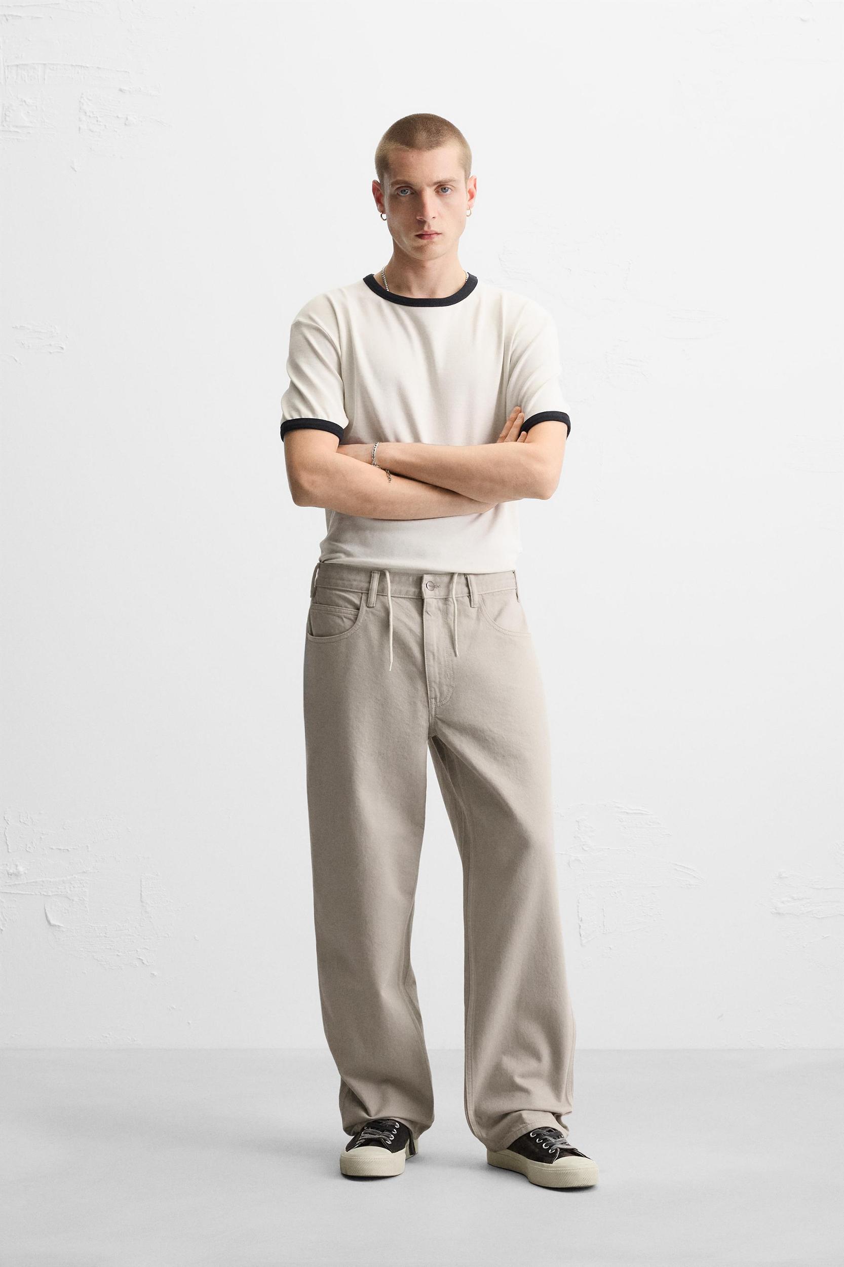 RELAXED FIT DRAWSTRING JEANS Product Image