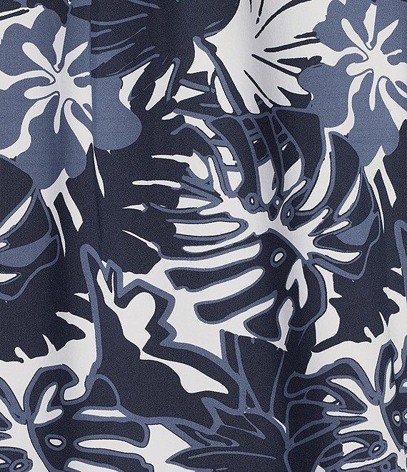 Southern Tide Ginny Tropical Grand Palms Printed Button Down Collar Neck 3/4 Sleeve Performance Dress Product Image