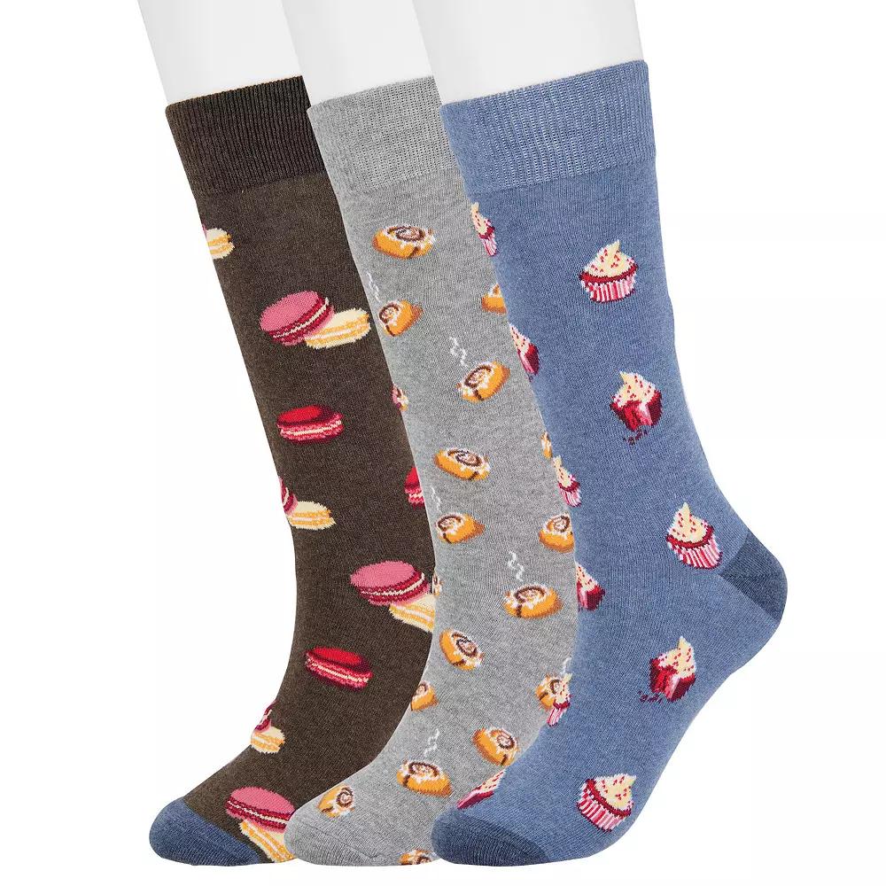 Men's Sonoma Goods For Life® 3-pack Mixed Novelty Socks, Autumn Bakery Product Image