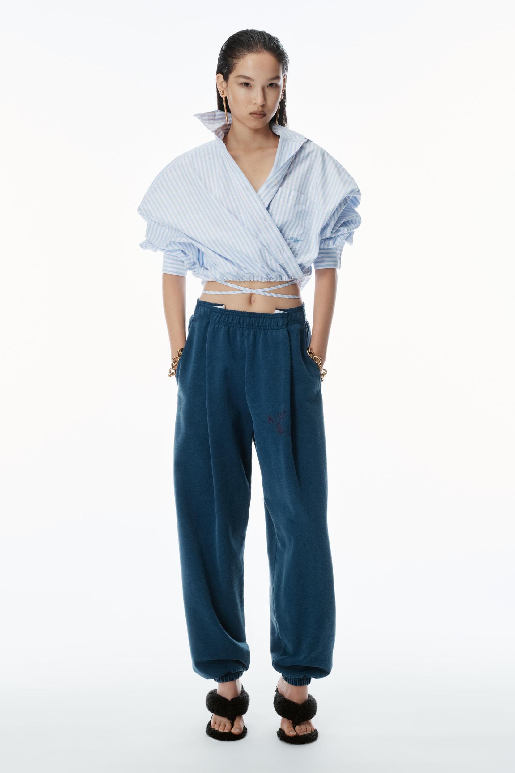 Logo Waistband Pleated Sweatpants Product Image