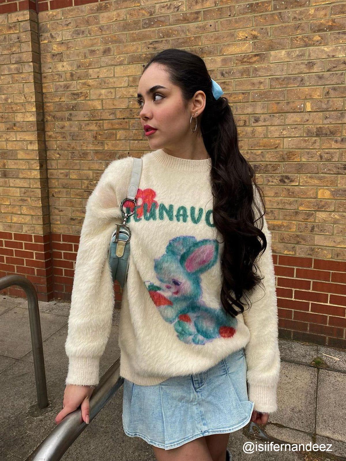 Aelfric Eden Cartoon Rabbit Graphic Sweater Product Image