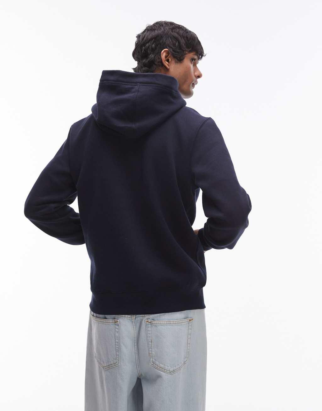 Tommy Hilfiger central logo hoodie in navy Product Image