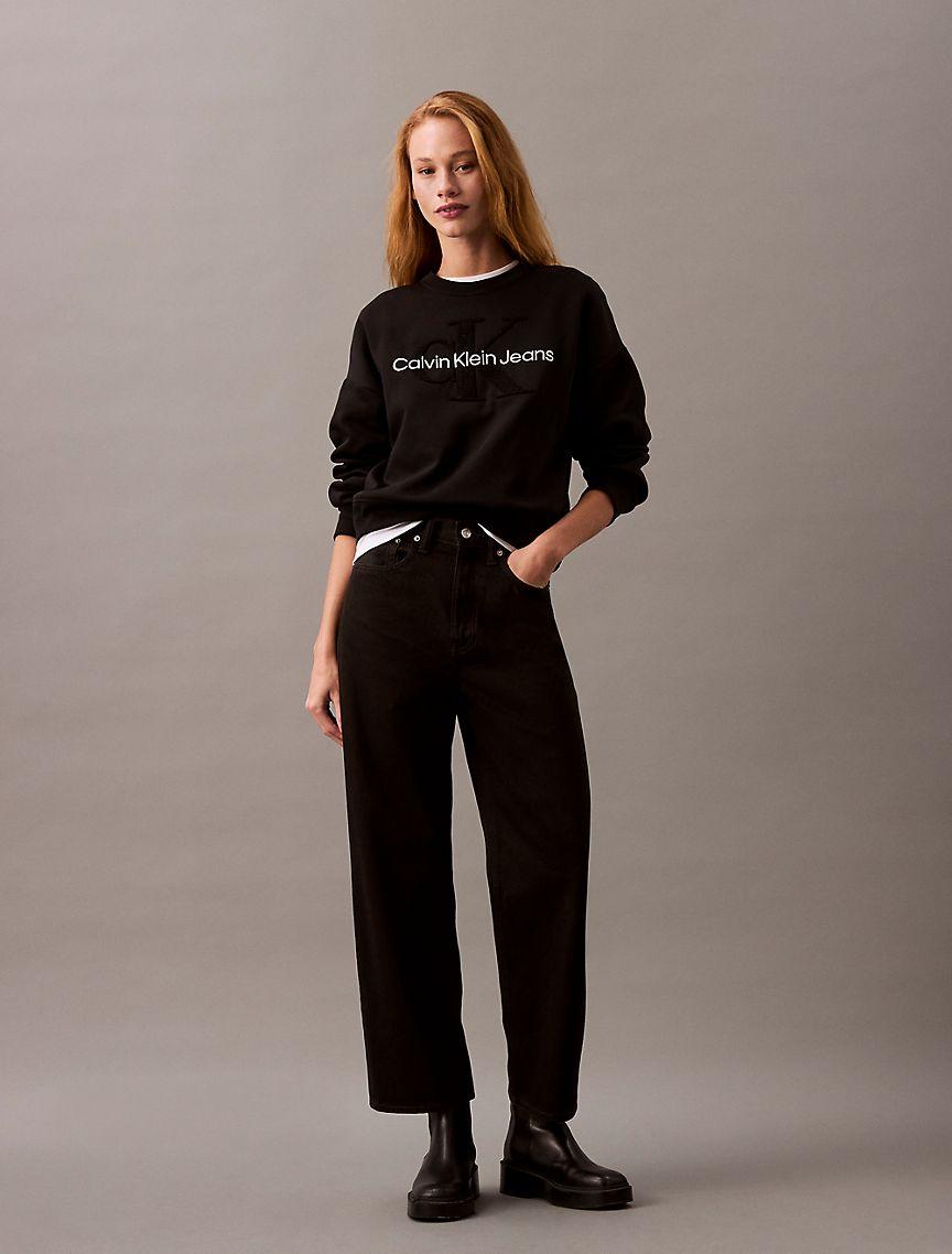 Chenille Monogram Logo Fleece Crewneck Sweatshirt Product Image