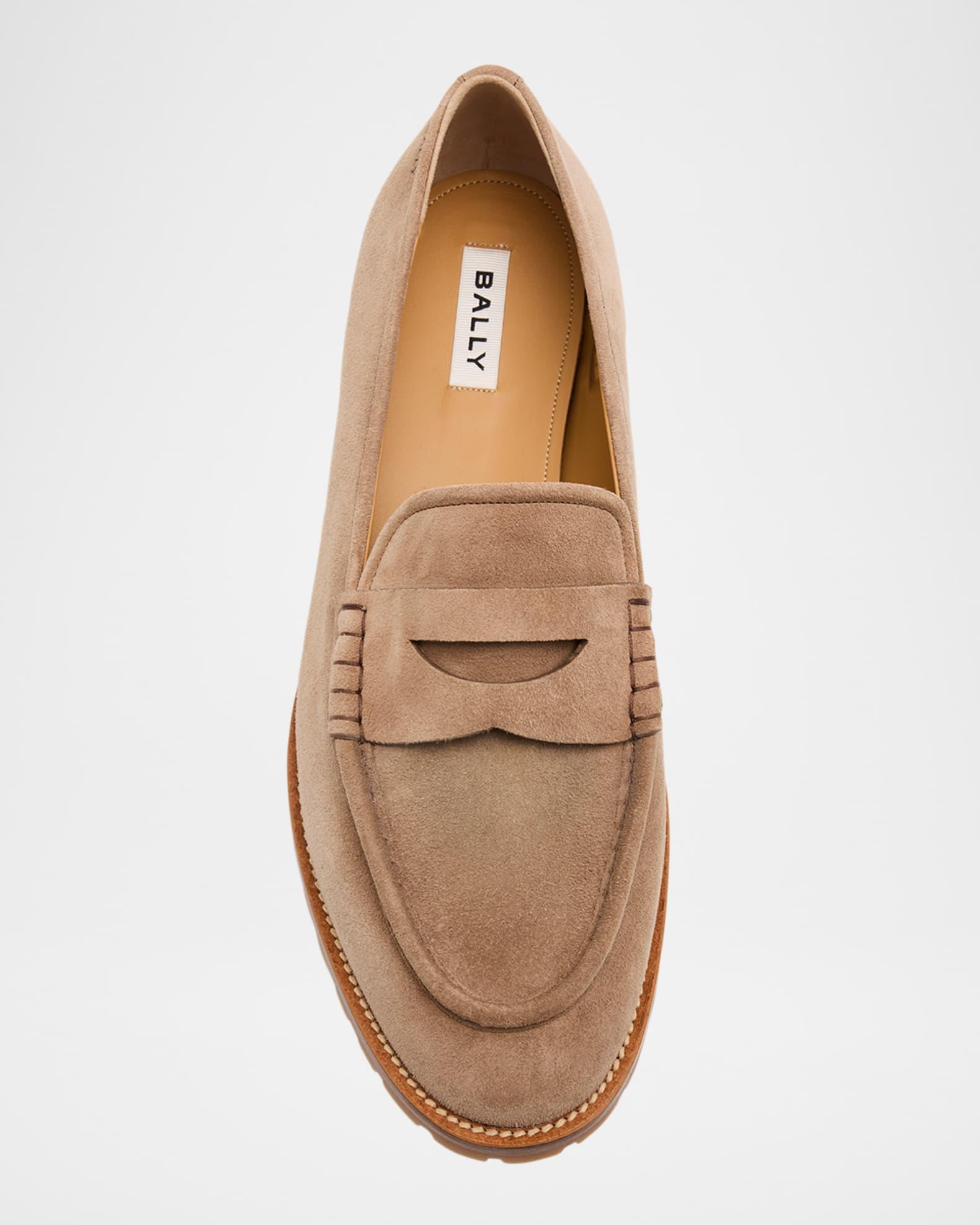 Men's Sandrew Lug-Sole Leather Penny Loafers Product Image
