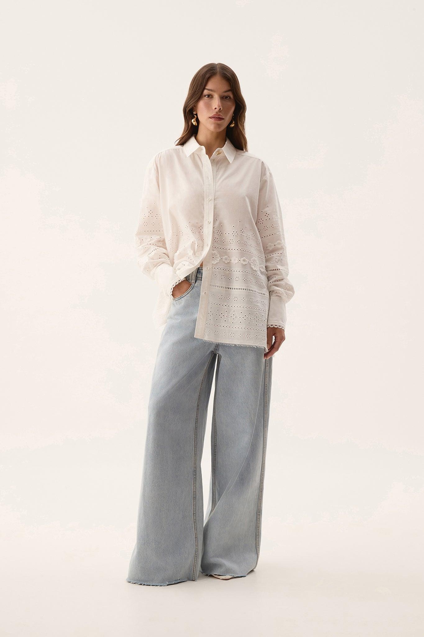 Cloud Embroidered Shirt Product Image