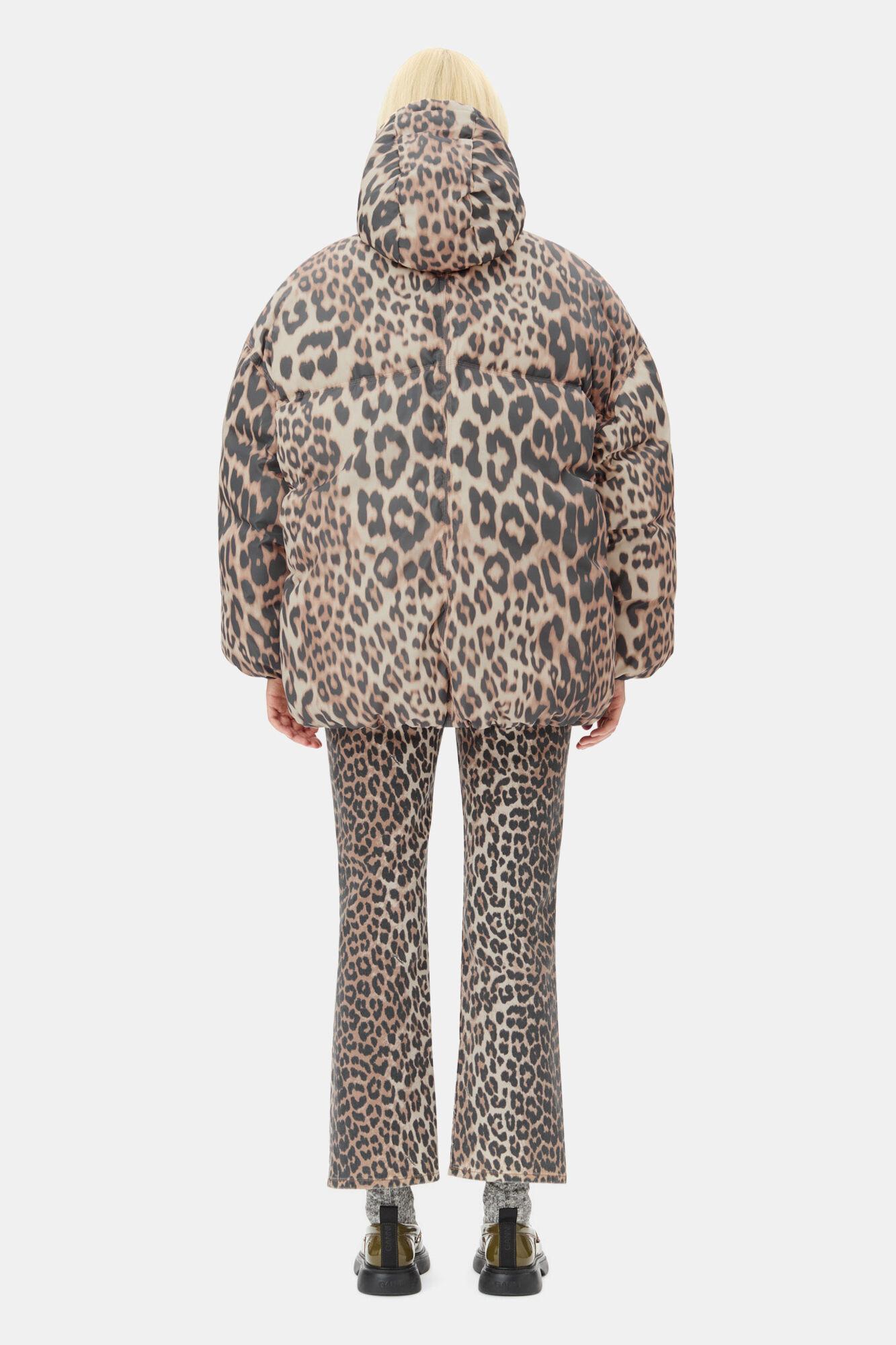 Leopard Midi Puffer Jacket Product Image