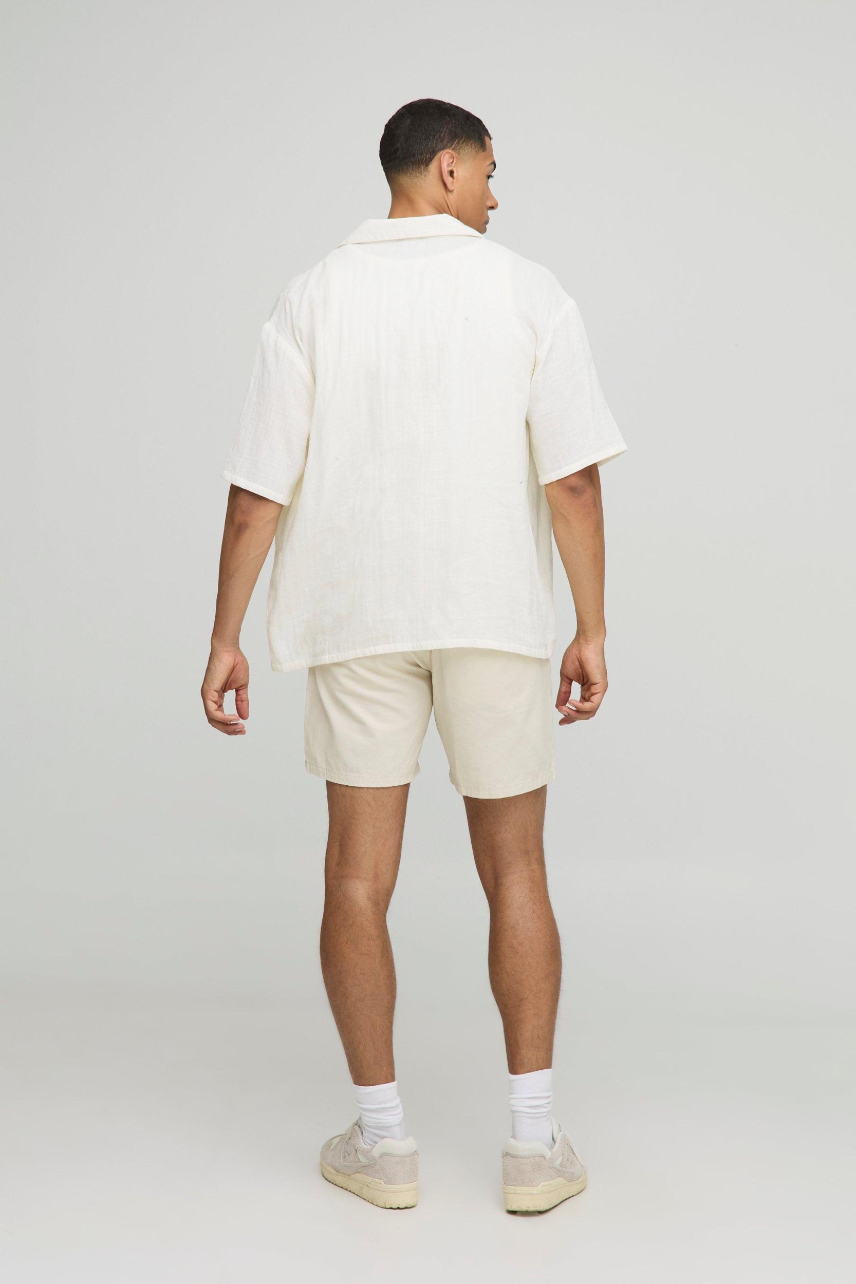 Relaxed Fit Chino Shorts in Stone | boohooMAN USA Product Image