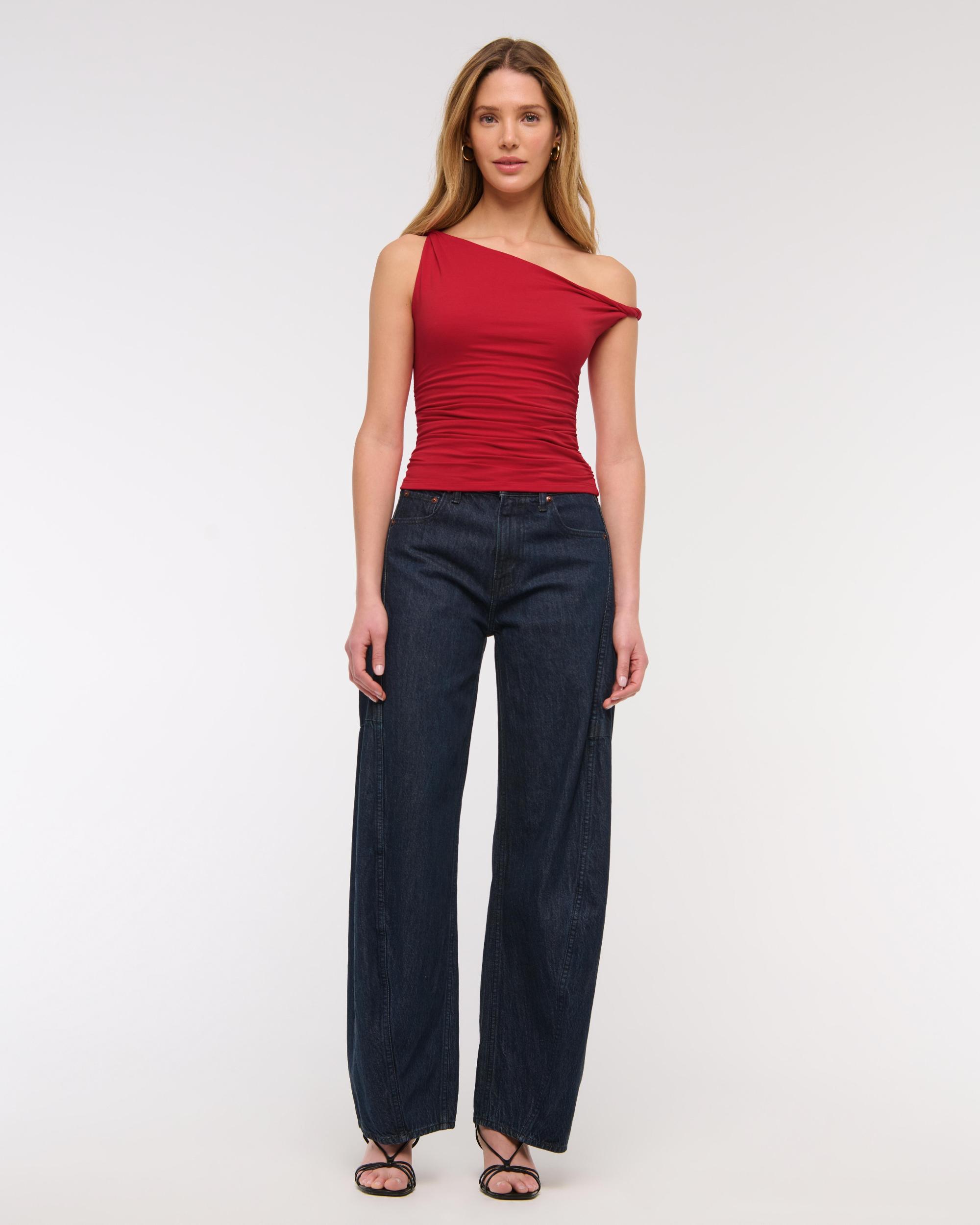 Asymmetrical Mesh Twist Top Product Image