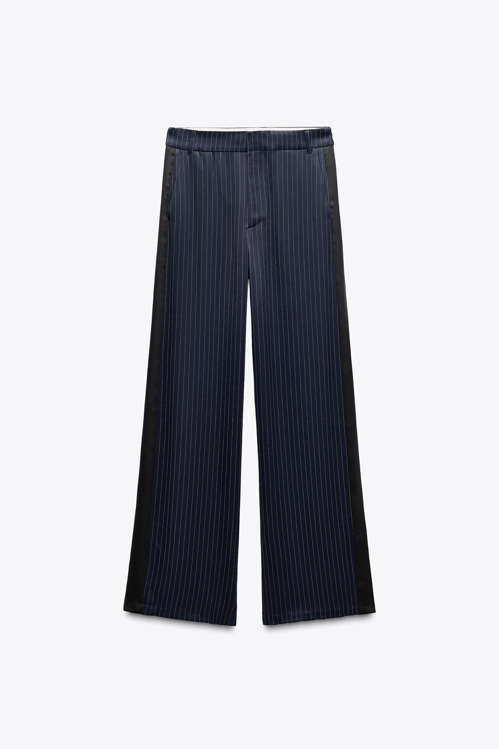 SATIN PINSTRIPE PANTS Product Image