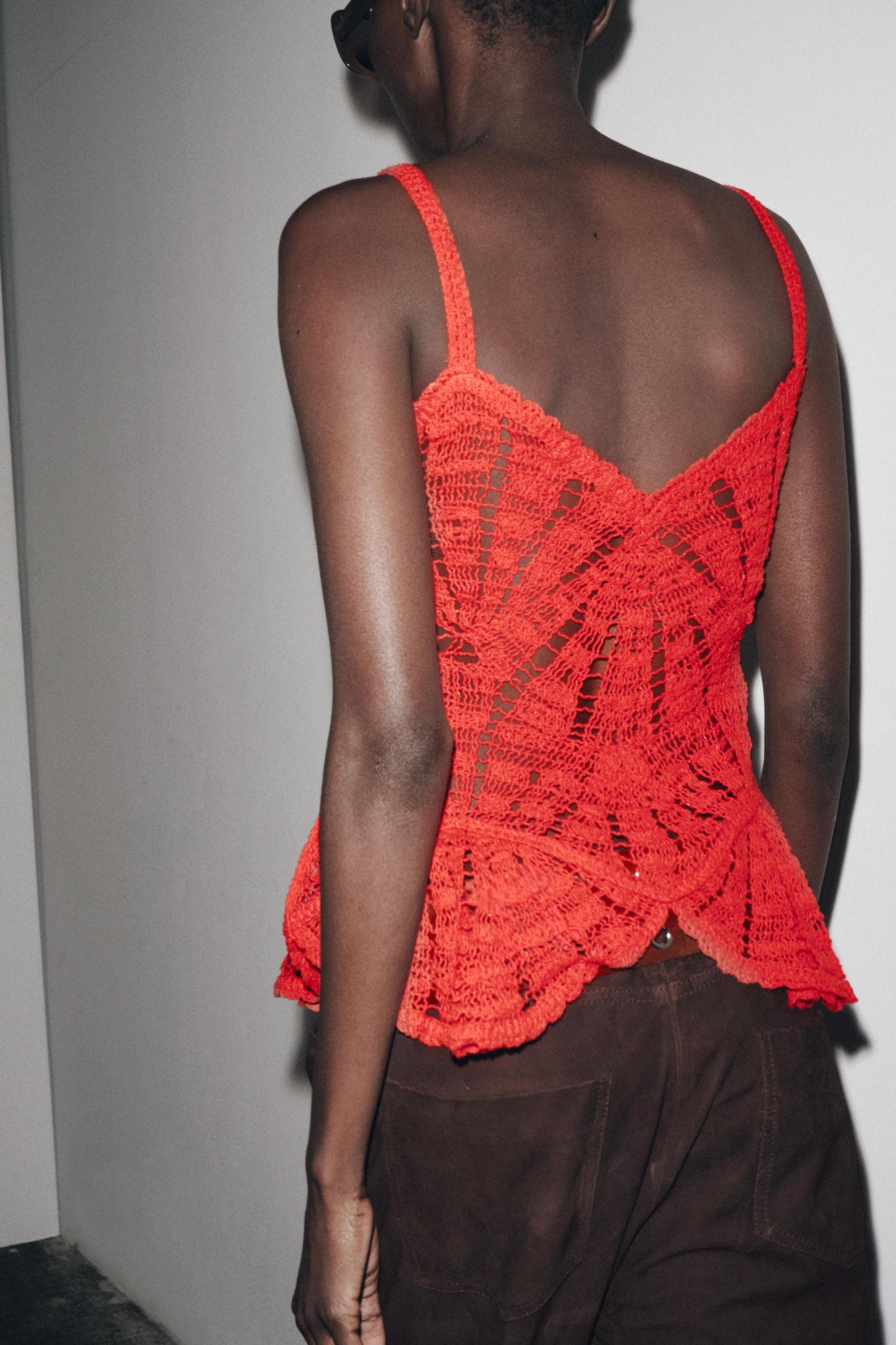 CROCHET PEPLUM TOP Product Image