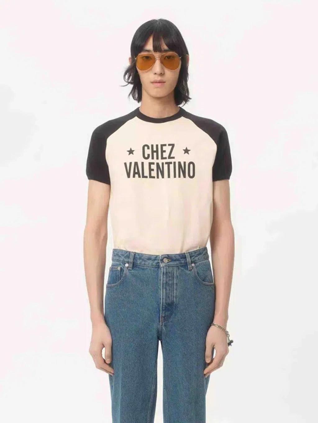VALENTINO Chez Logo T-shirt In Neutral Product Image