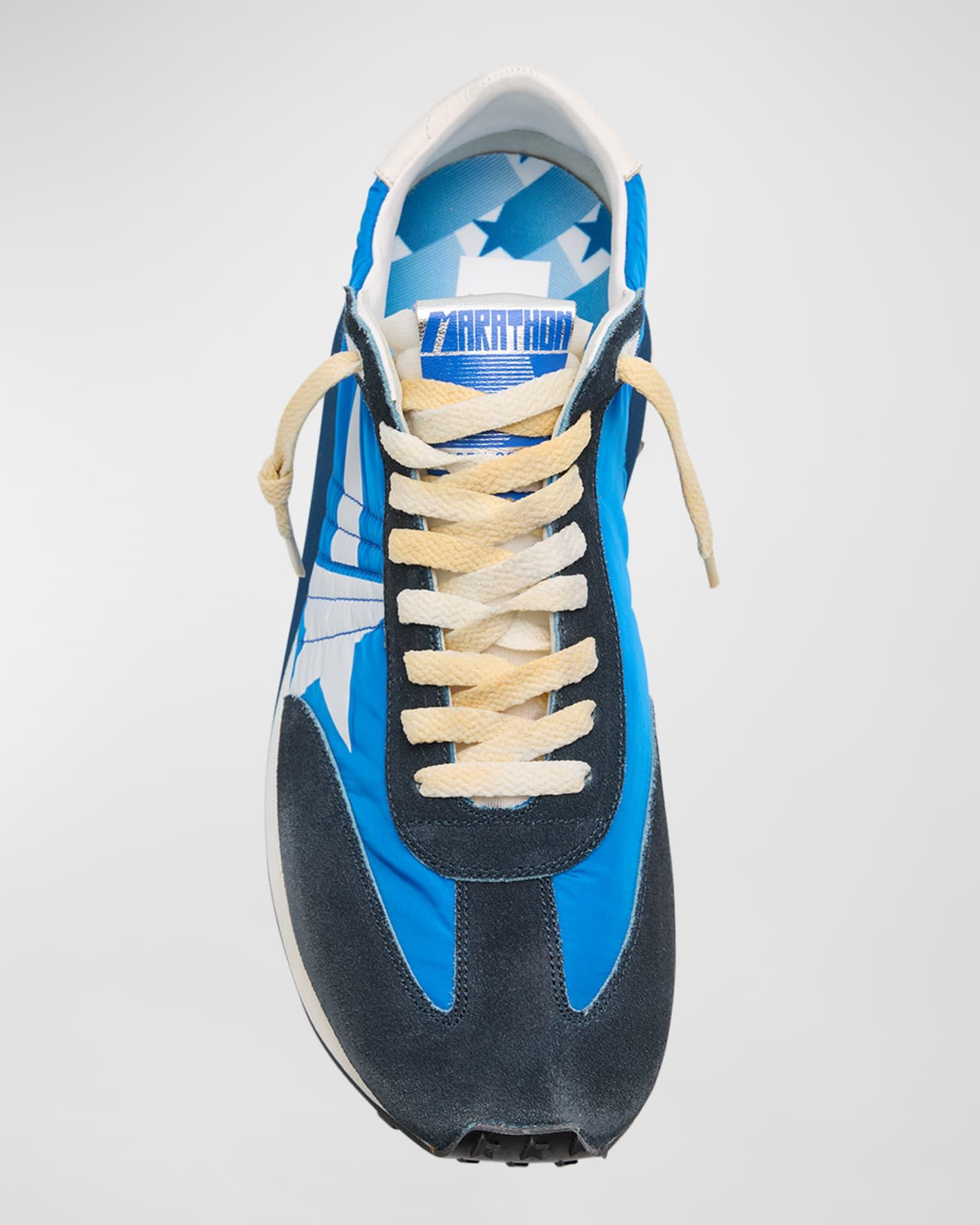 Men's Marathon Nylon and Suede Low-Top Sneakers Product Image