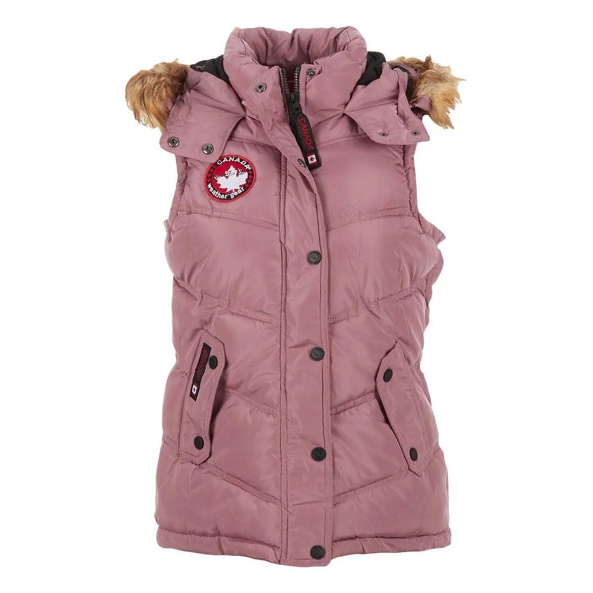Canada Weather Gear Women's Puffer Vest with Faux Fur Trim Hood Product Image