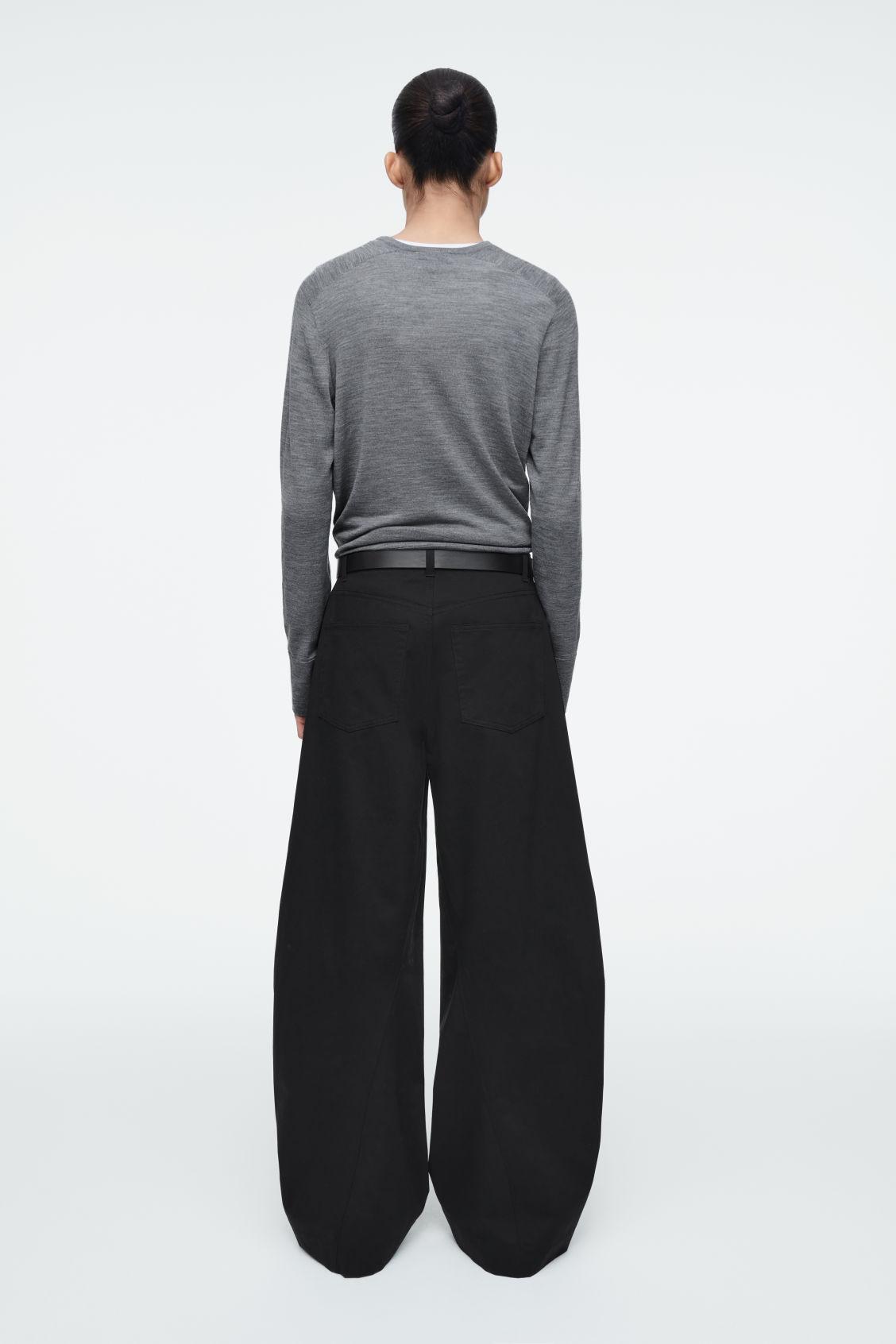 DECONSTRUCTED COTTON BARREL-LEG PANTS Product Image