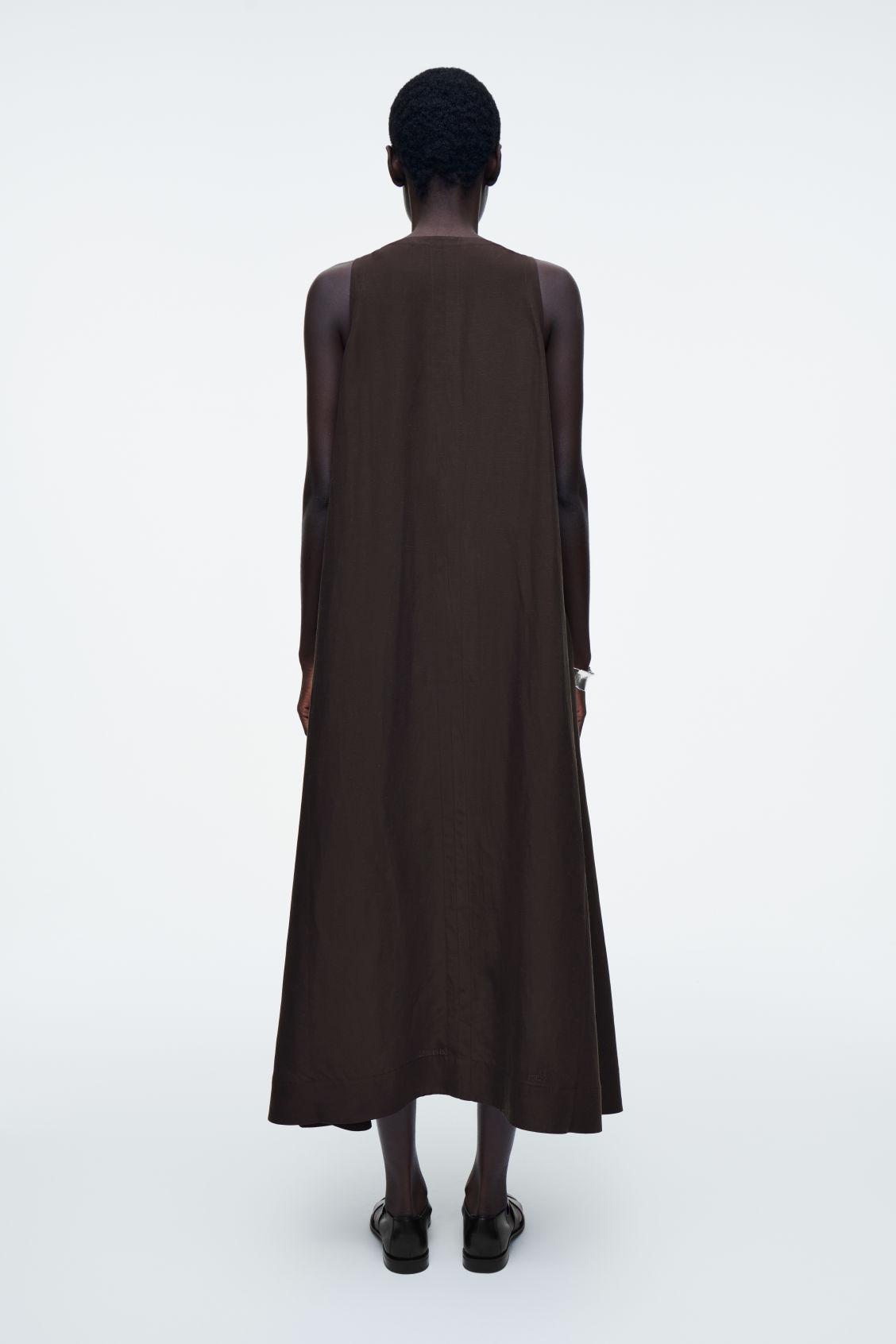 A-LINE LINEN-BLEND MAXI DRESS Product Image