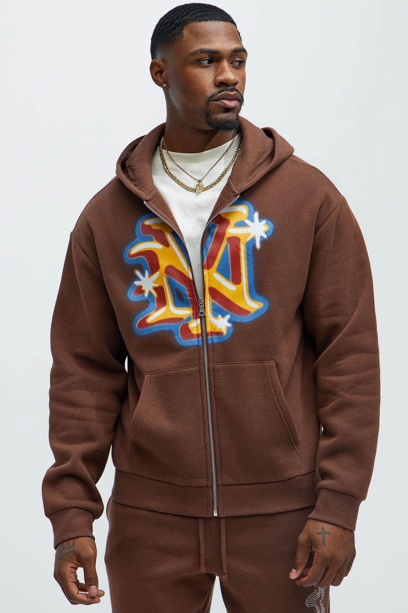 Tyson City of NY Zip Up Hoodie - Brown Product Image