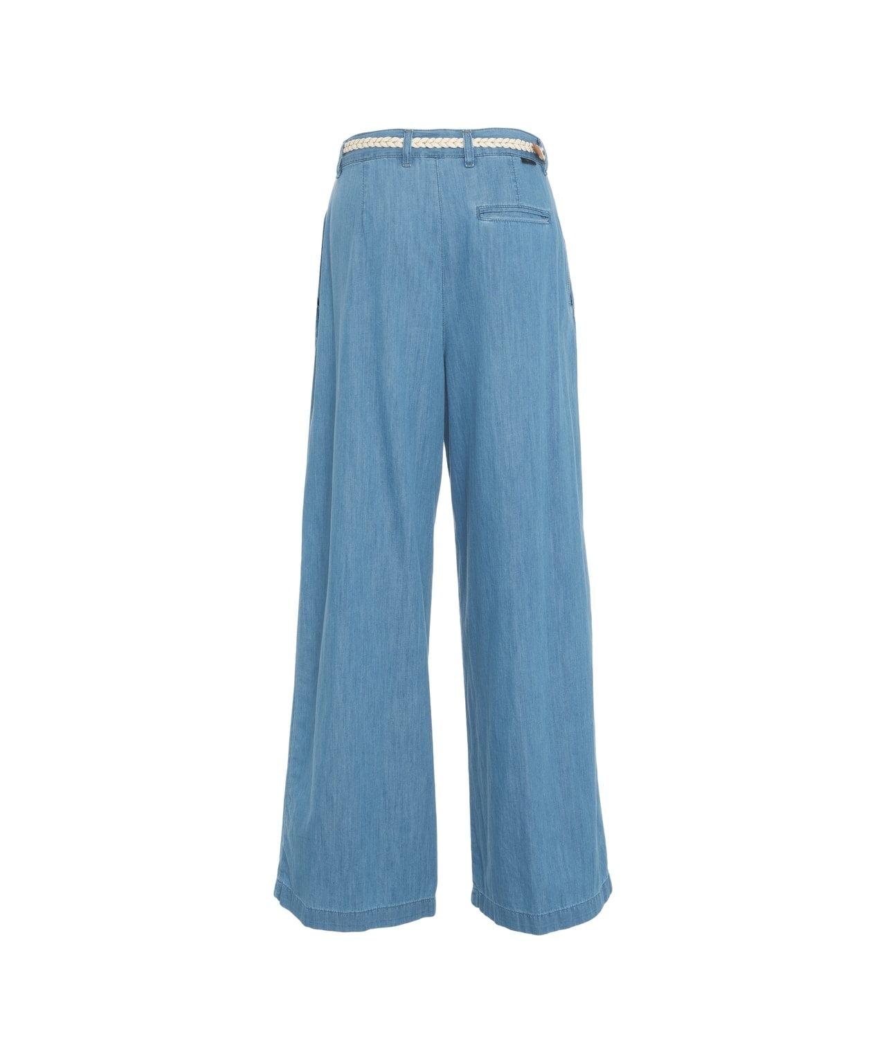 Flared pants with belt Product Image