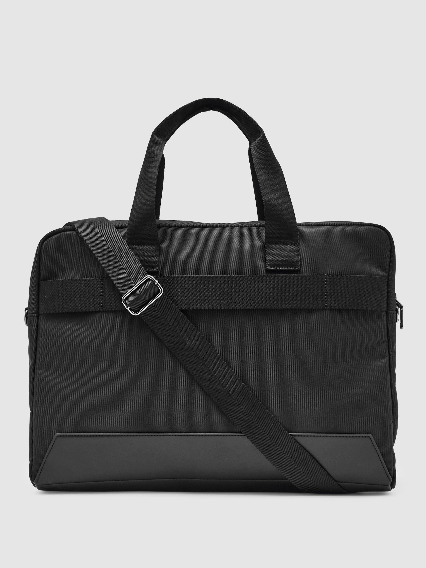 Woven Briefcase in Black Product Image
