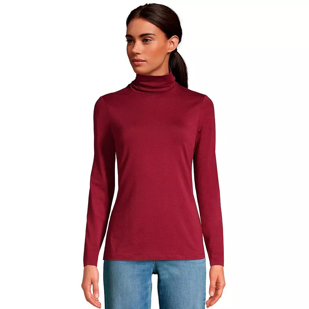 Women's Lands' End Lightweight Fitted Turtleneck,  Product Image