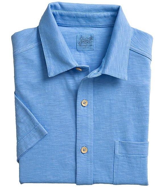 Southern Tide Beachcast Solid Knit Short Sleeve Woven Shirt Product Image