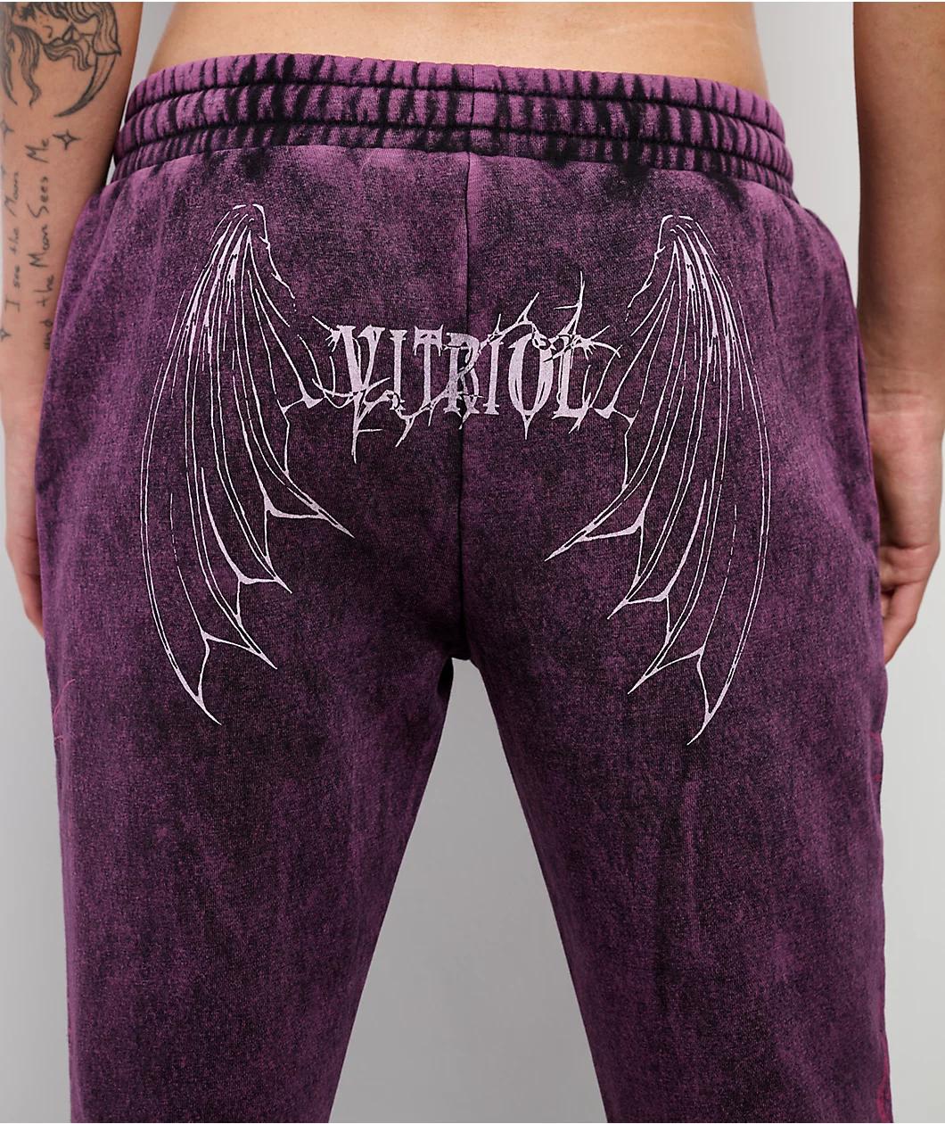 Vitriol Karli Shadow Purple Wash Sweatpants Product Image