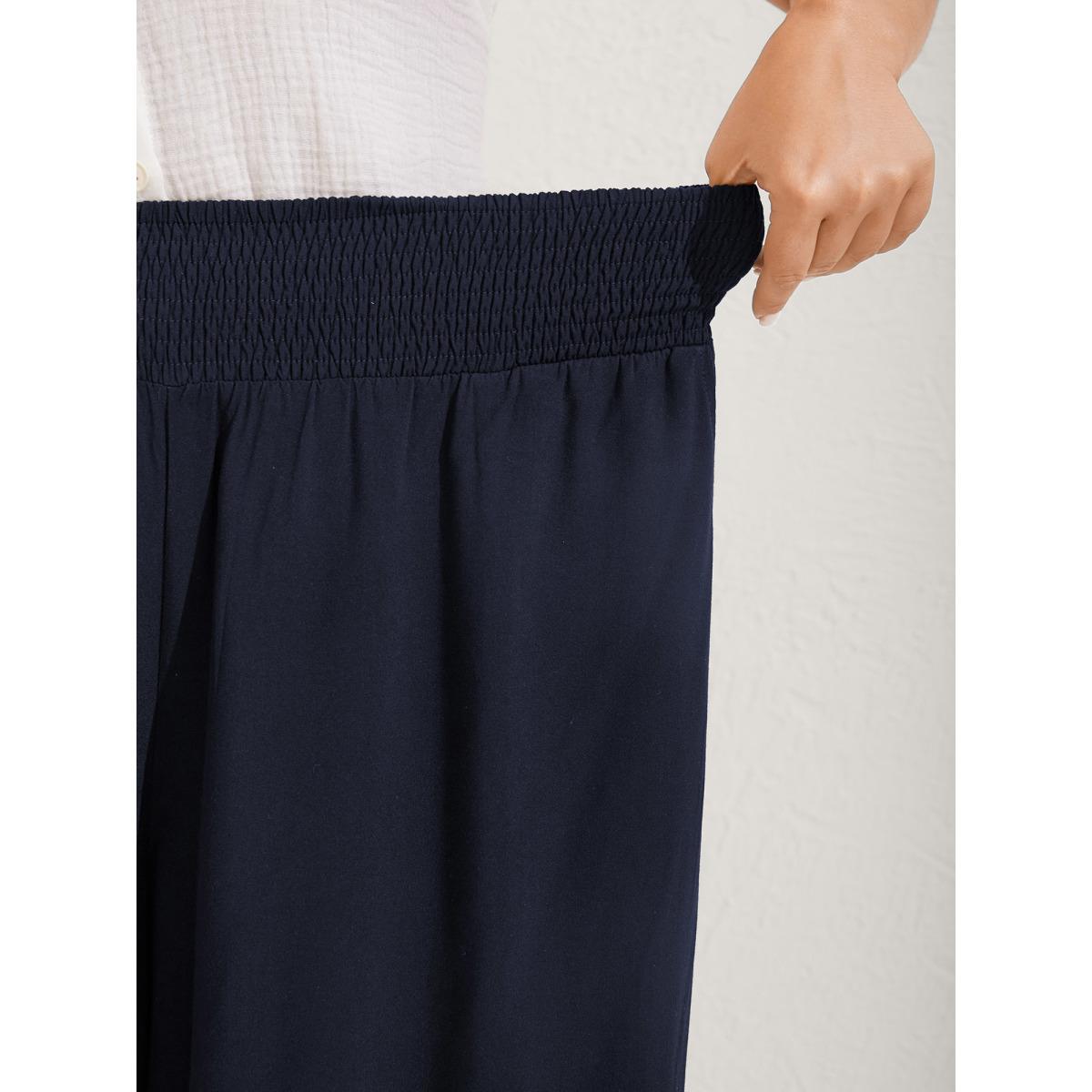 Plus Size Ruffled Curvy Hem Wide-Leg Pants Women Plum Boho Wide Leg Mid Rise Vacation Pants BloomChic 10/M Product Image